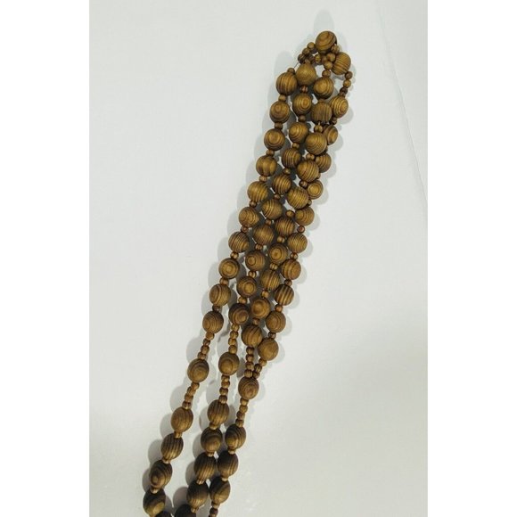 Vintage Wooden Wall Wood Bead Rosary Catholic Crucifix Cross Prayers Christian - Picture 3 of 10